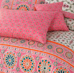 Pink S.G Double Bed 6 pc Winter Razai Set (Heavy Filling) DZ-37