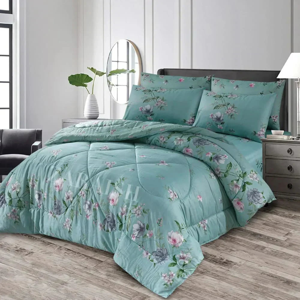 Double Bed 6 pc Winter Razai Set (Heavy Filling) DZ-22