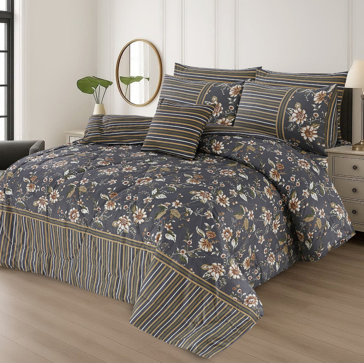 7 Pcs Comforter Set King Size Design KCC 016