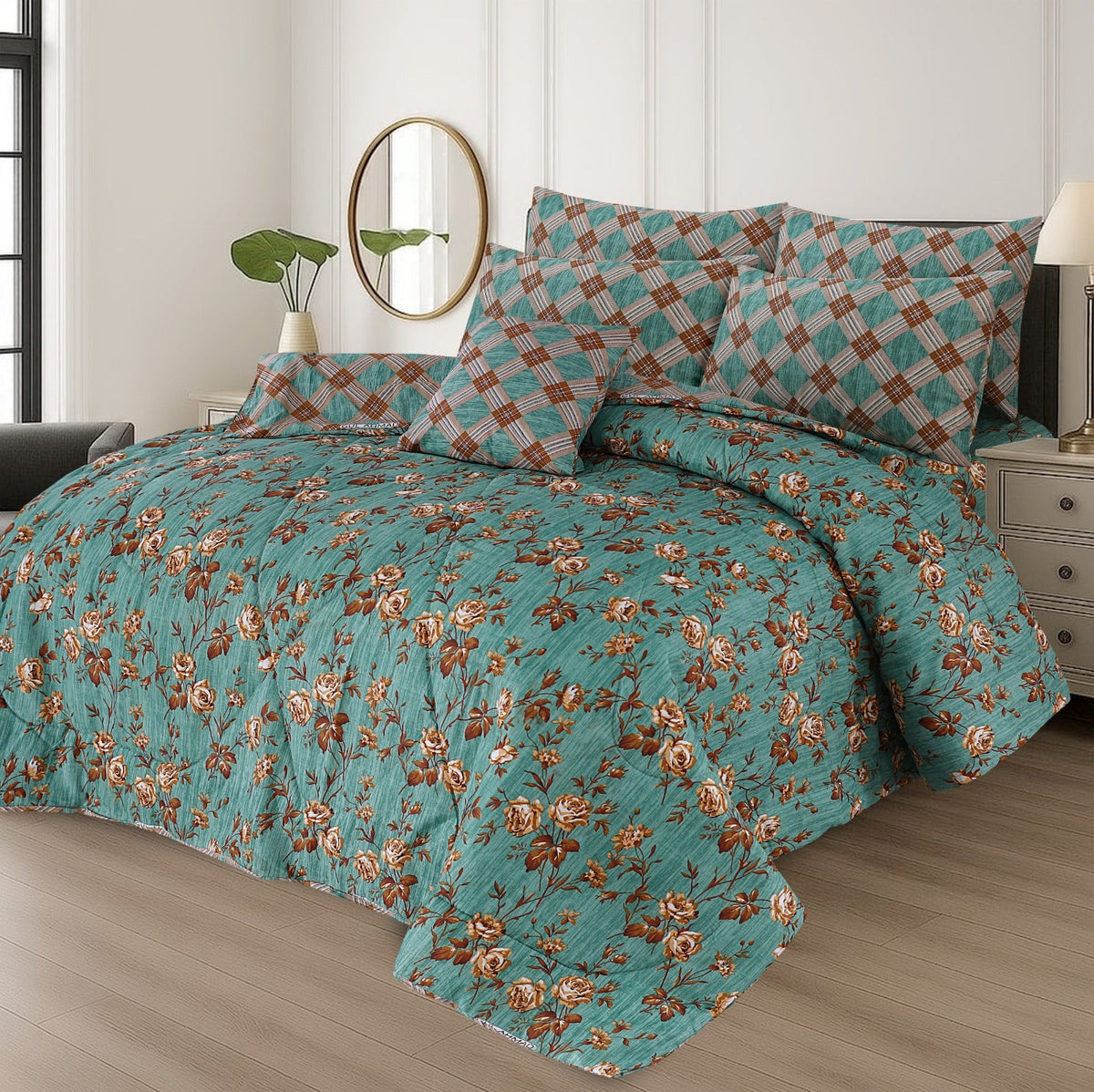 7 Pcs Comforter Set King Size Design KCC 015