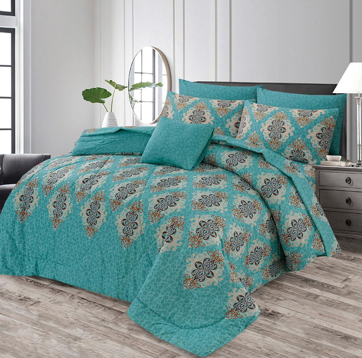 7 Pcs Comforter Set King Size Design KCC 067