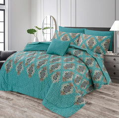 7 Pcs Comforter Set King Size Design KCC 067
