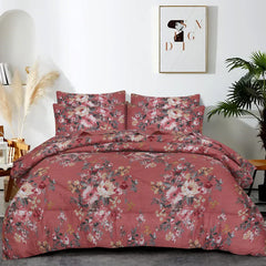 Double Bed 6 pc Winter Razai Set (Heavy Filling) RZ-Hit Pink