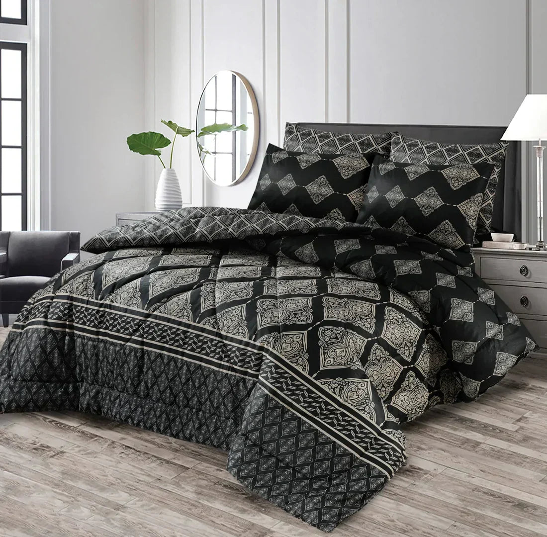 Double Bed 6 pc Winter Razai Set (Heavy Filling) DZ-30