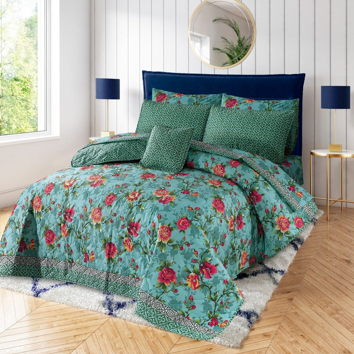 7Pcs Comforter Set King Size Design KCC 002