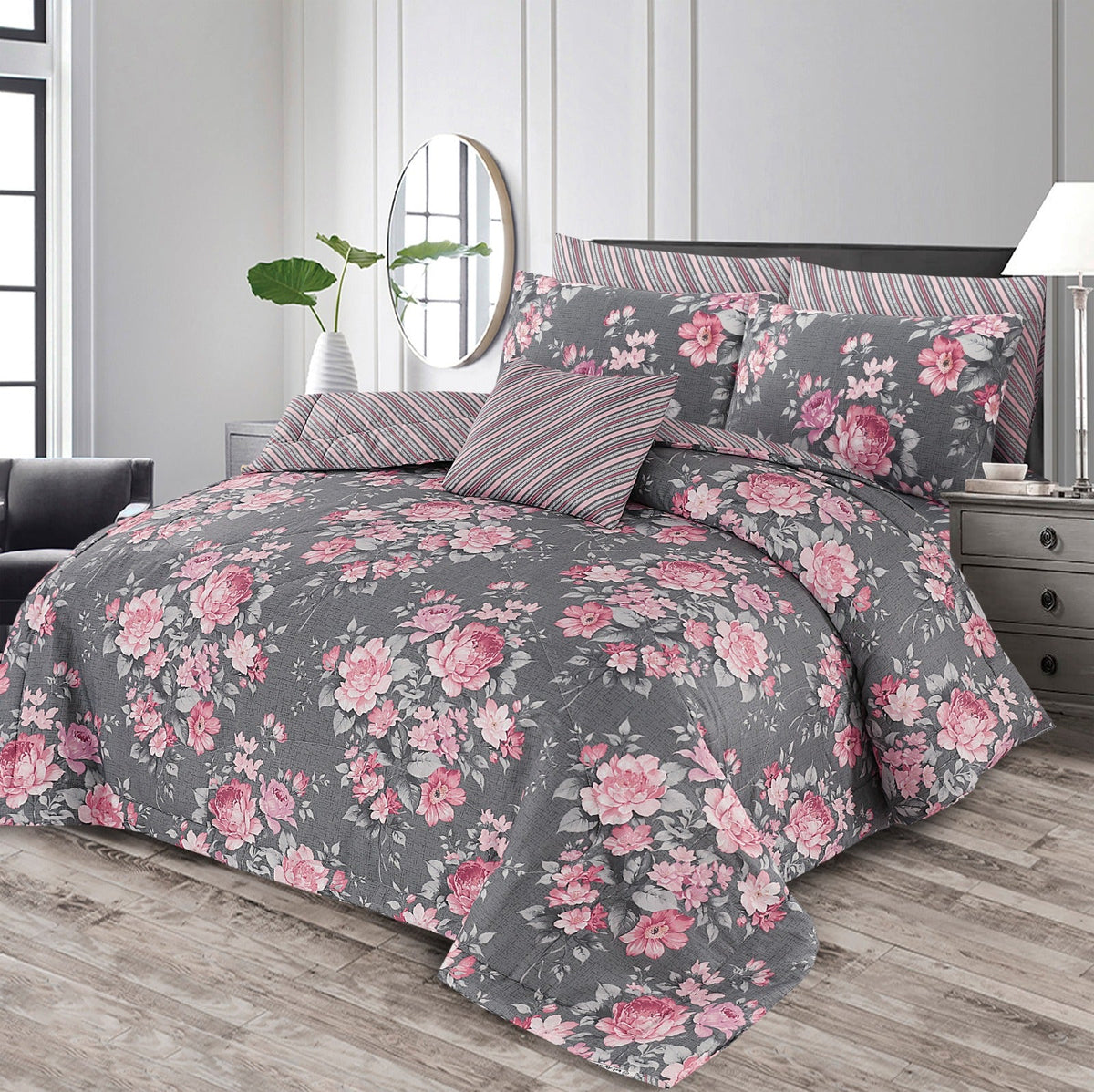 7 Pcs Comforter Set King Size Design KCC 019