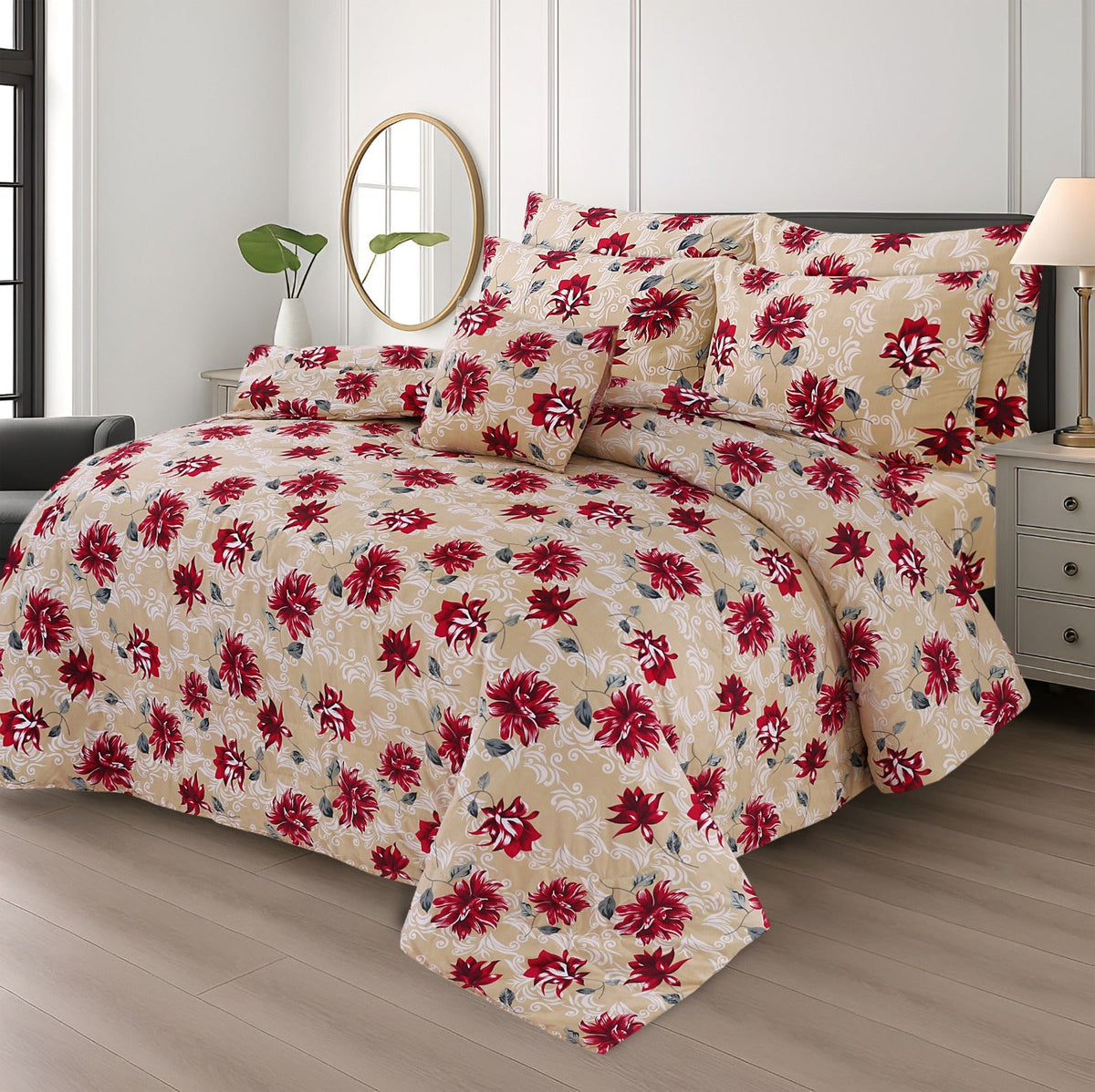 7 Pcs Comforter Set King Size Design KCC  078