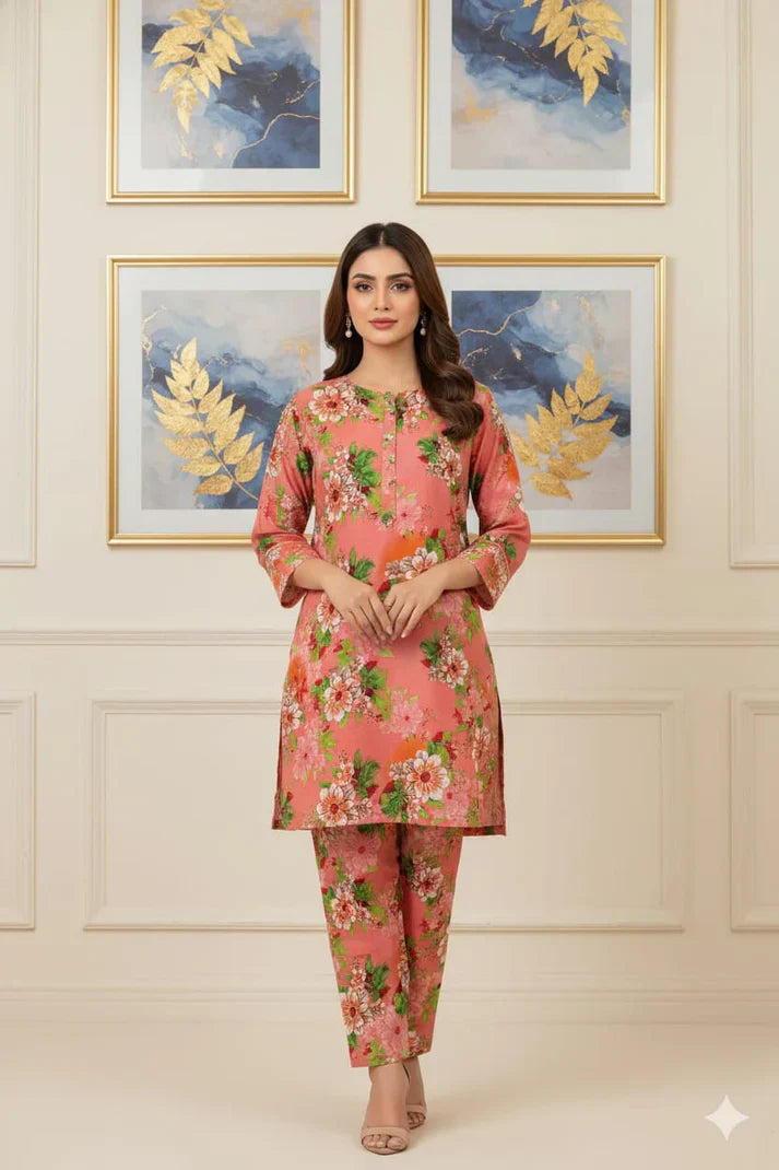 2 Pcs Unstitched Digital Print Suit J-0579