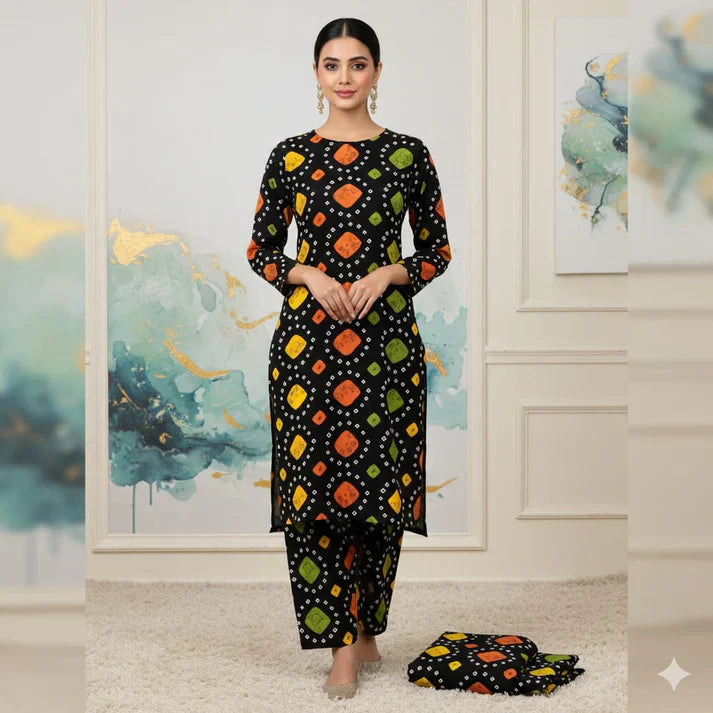 2 Pcs Unstitched Digital Print Suit J-0574