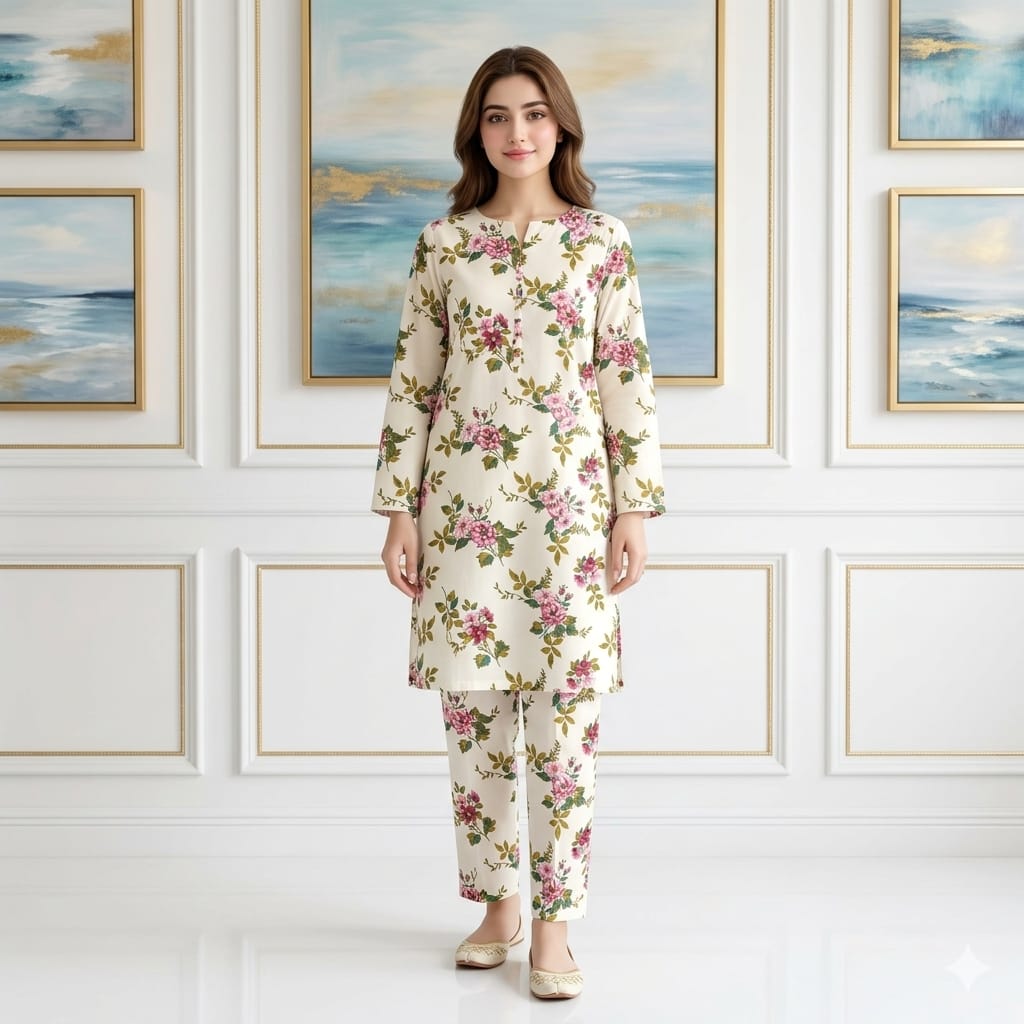 2 Pcs Unstitched Digital Print Suit J-0622