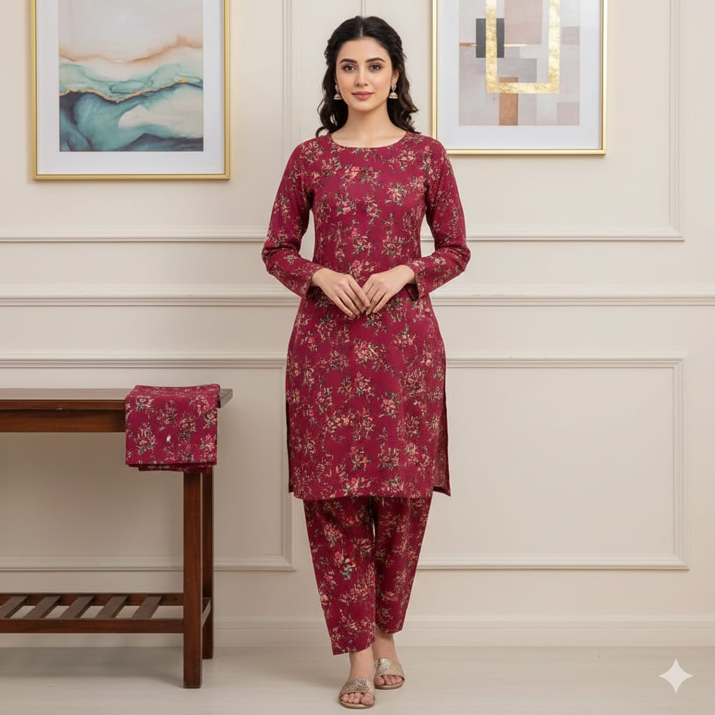 2 Pcs Unstitched Digital Print Suit J-0561