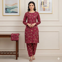 2 Pcs Unstitched Digital Print Suit J-0561