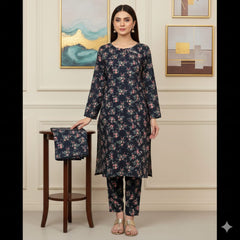 2 Pcs Unstitched Digital Print Suit J-059