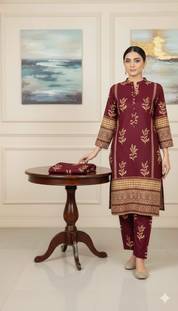 2 Pcs Unstitched Digital Print Suit J-058