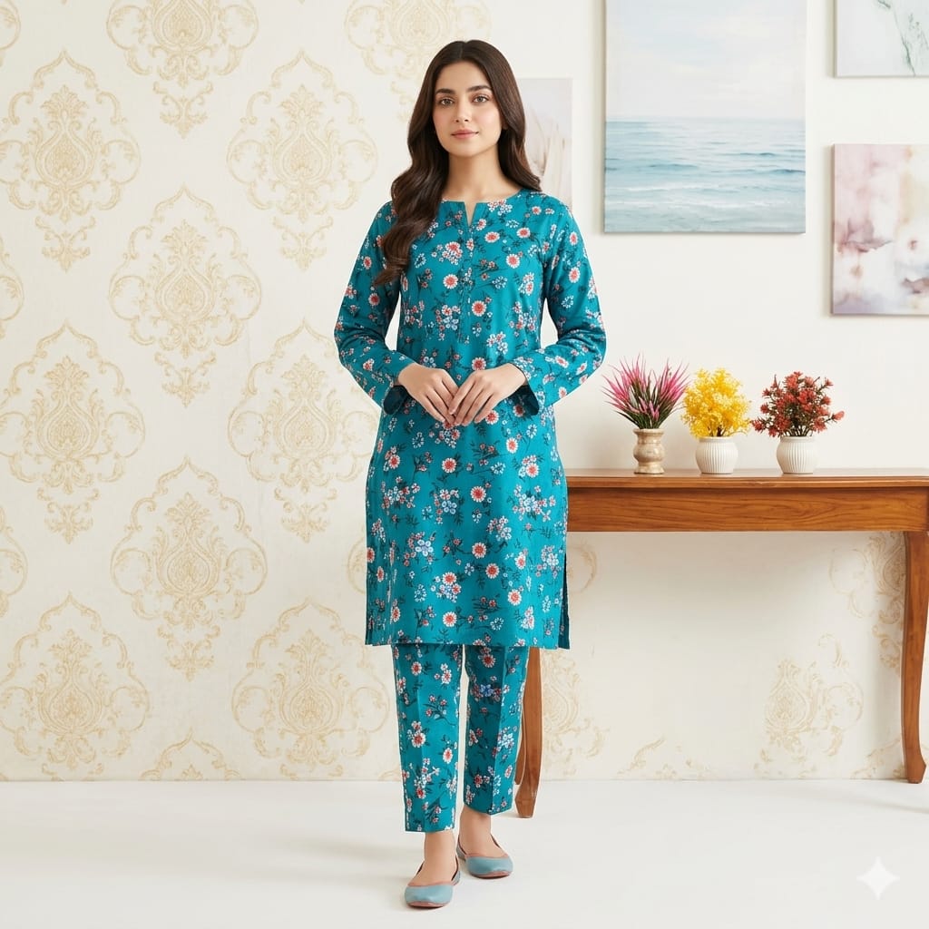 2 Pcs Unstitched Digital Print Suit J-2413
