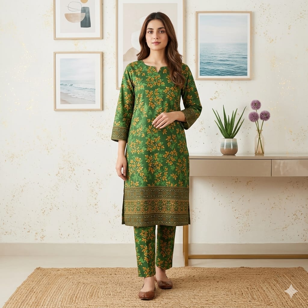 2 Pcs Unstitched Digital Print Suit J-2417